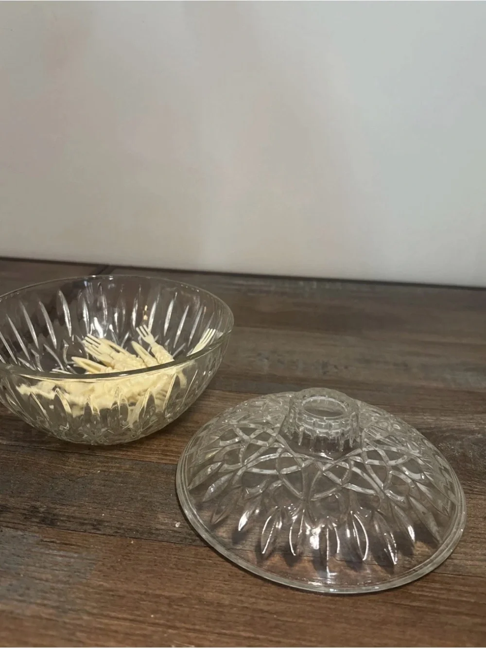 Clear Pressed Glass Covered Candy Dish with Lid